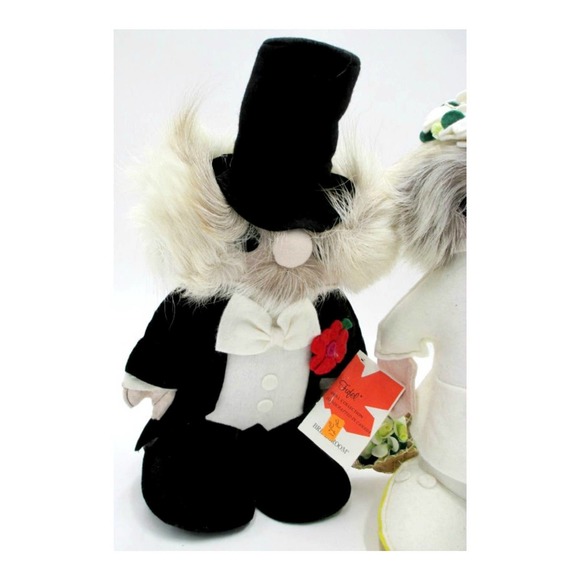 Vintage Bride and Groom Gnome Dolls by Fufel Made in Canada 1980s - Picture 9 of 10